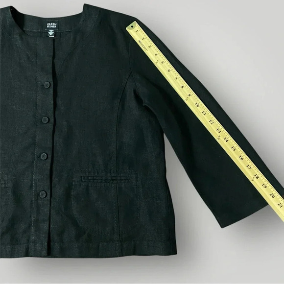EILEEN FISHER Linen Cardigan Jacket Sz M - Picture 8 of 11